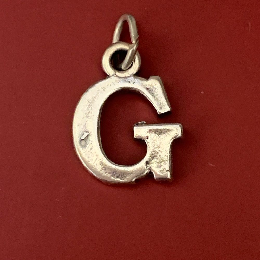 .925 Medium Letter G Sterling Silver Jewelry Charm #alphabet #block letter